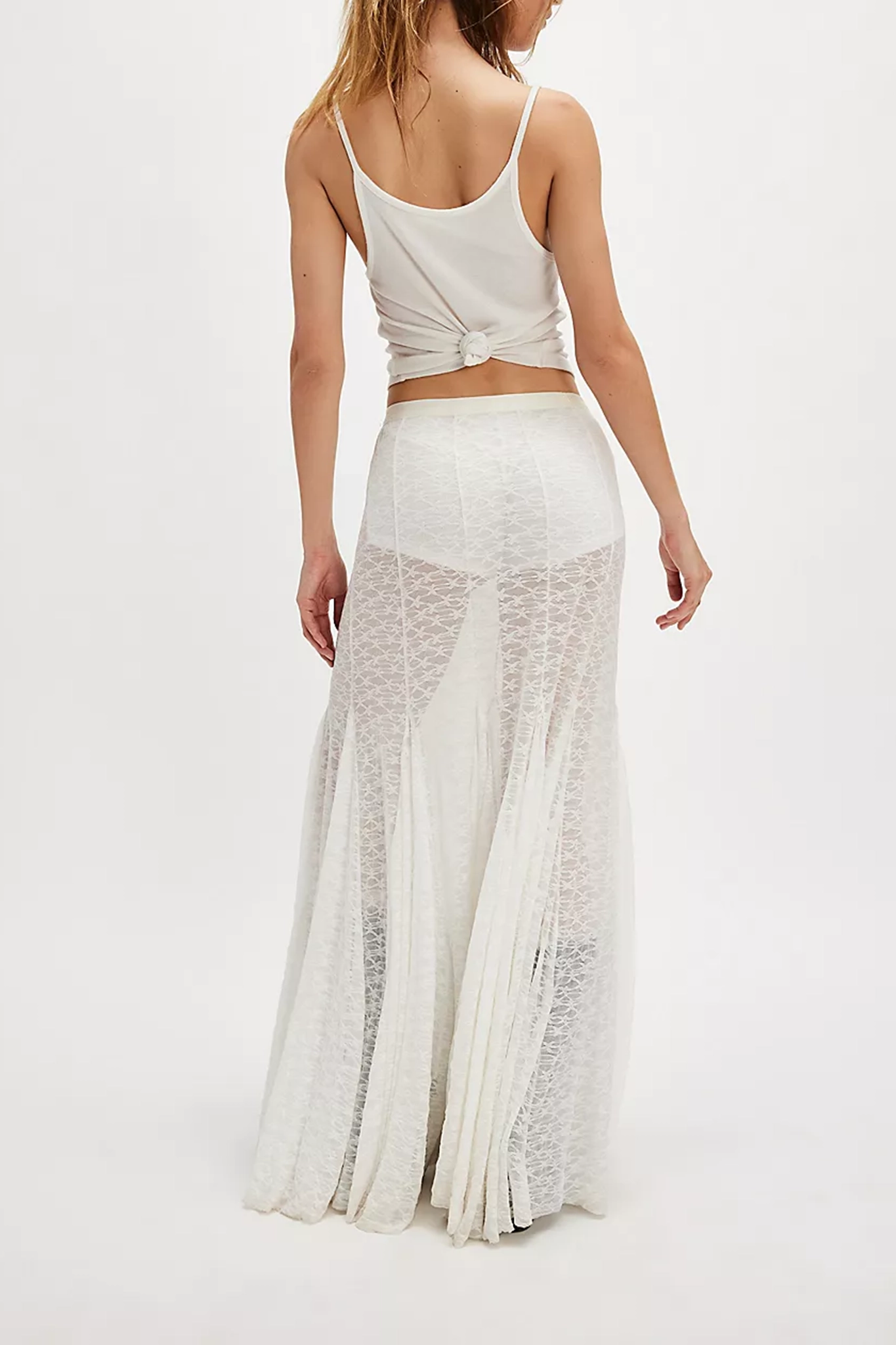 Lace Trimmed Maxi Skirt