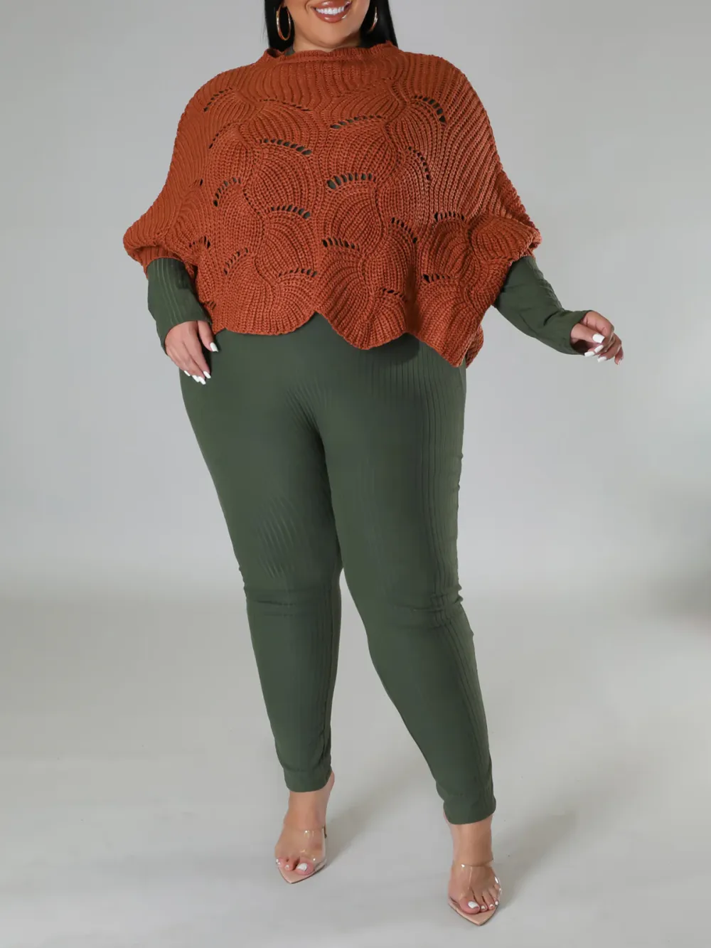 Plus-Size Fashion Women'S Knitted Pullover