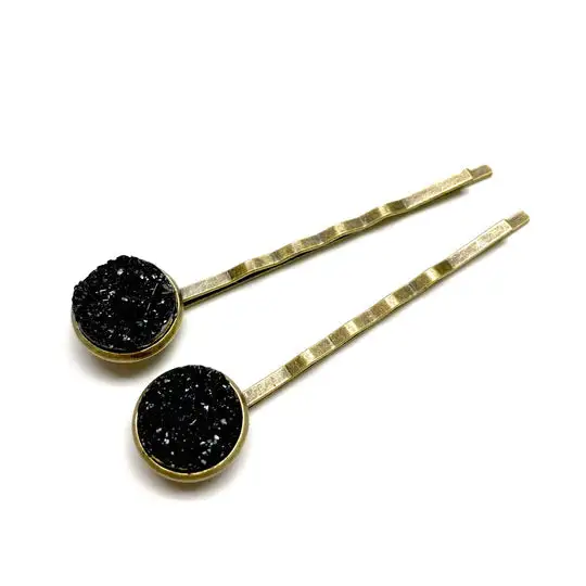 Druzy Agate Bobby Pins