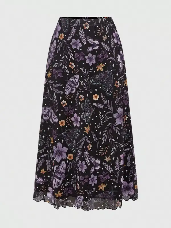 Floral Print Midi Skirt