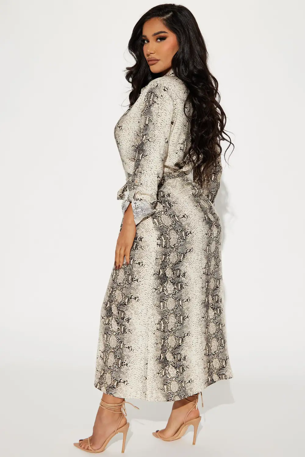 Jolene Midi Shirt Dress - Cream/combo