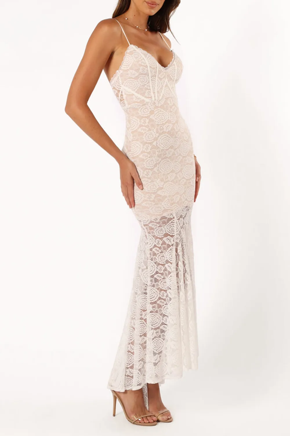 KINNY LACE MAXI DRESS - WHITE