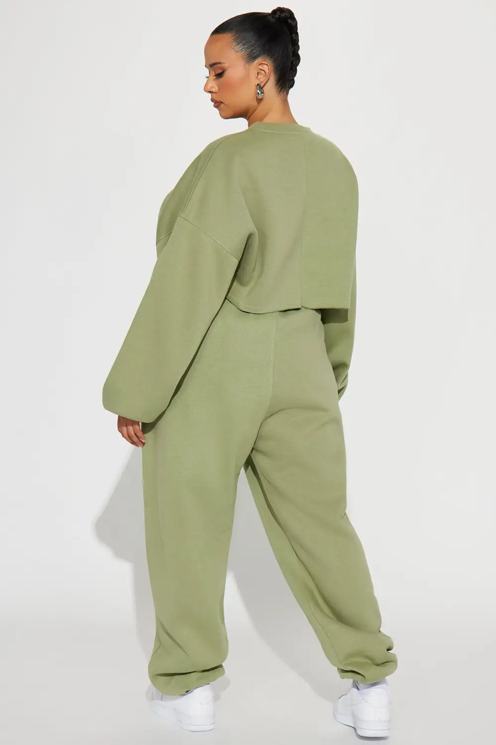 Feeling Good Fleece Jogger Set - Sage