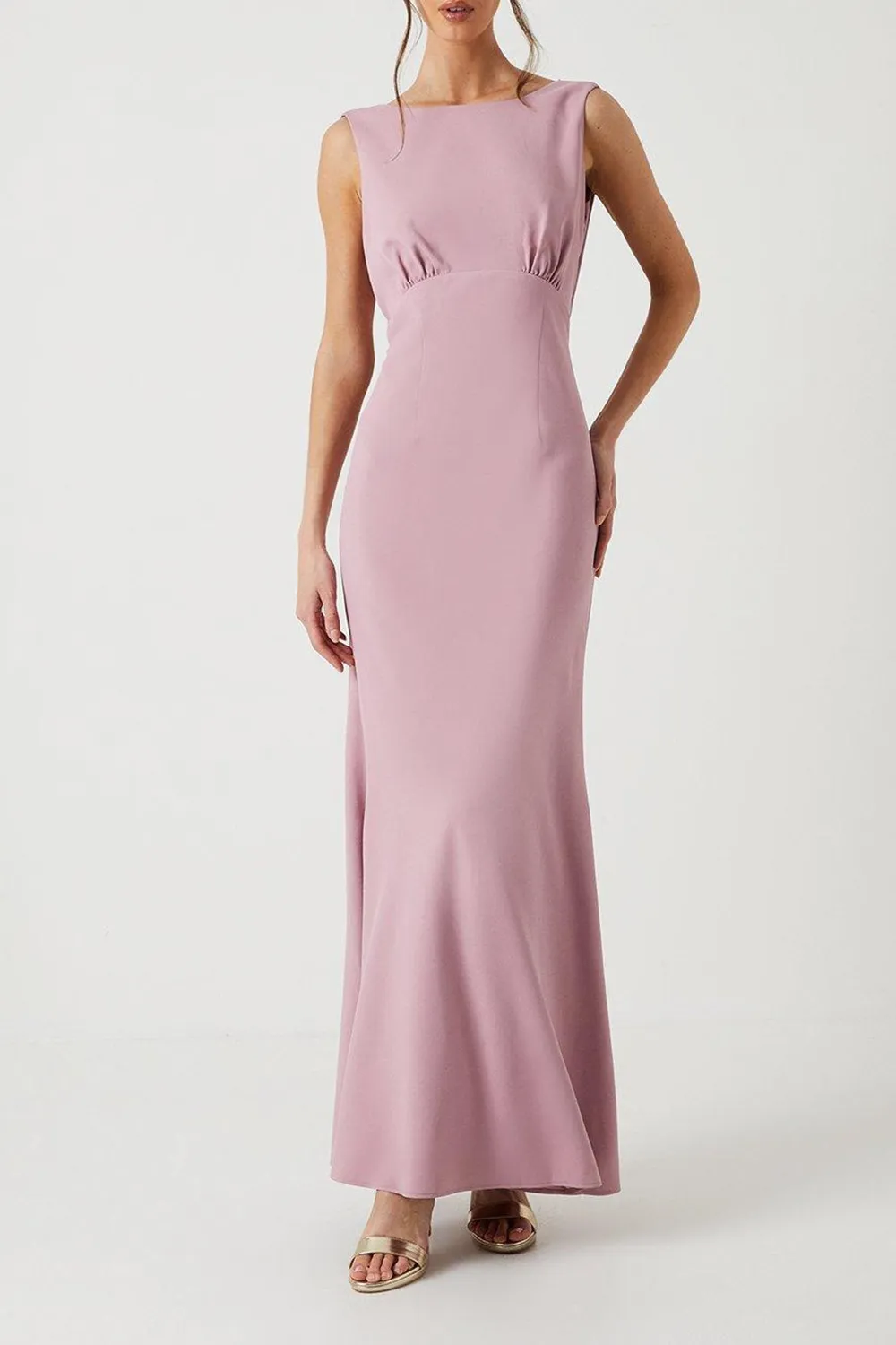 Ladies Sleeveless Solid Color Long Dress