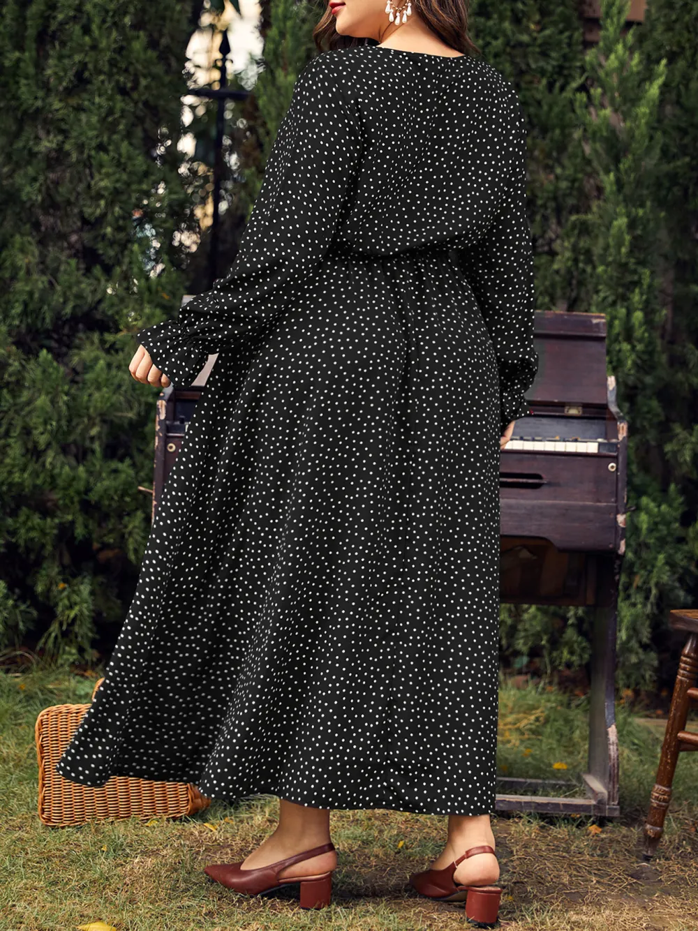 Polka Dot Loose Long Sleeve Dress