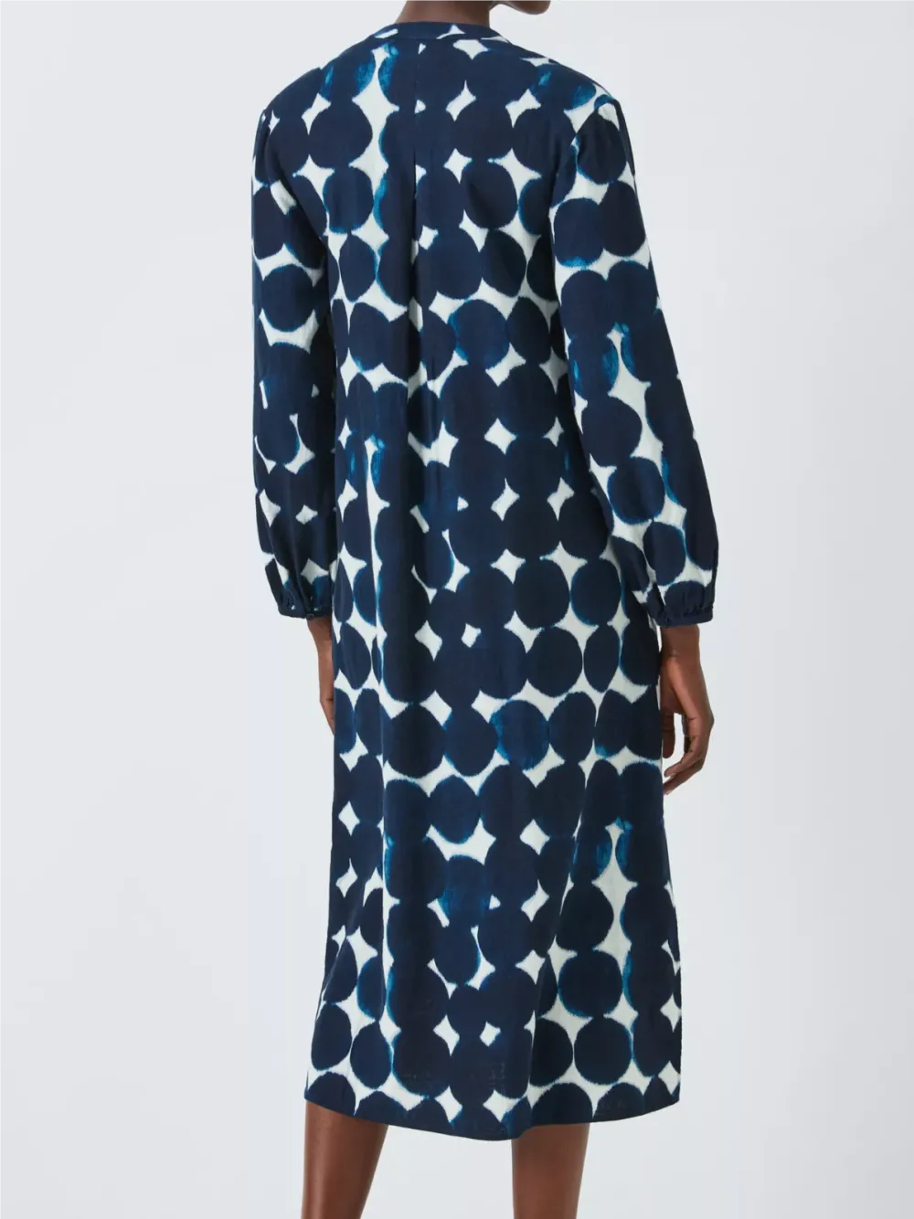 Spot Print Linen Blend Dress