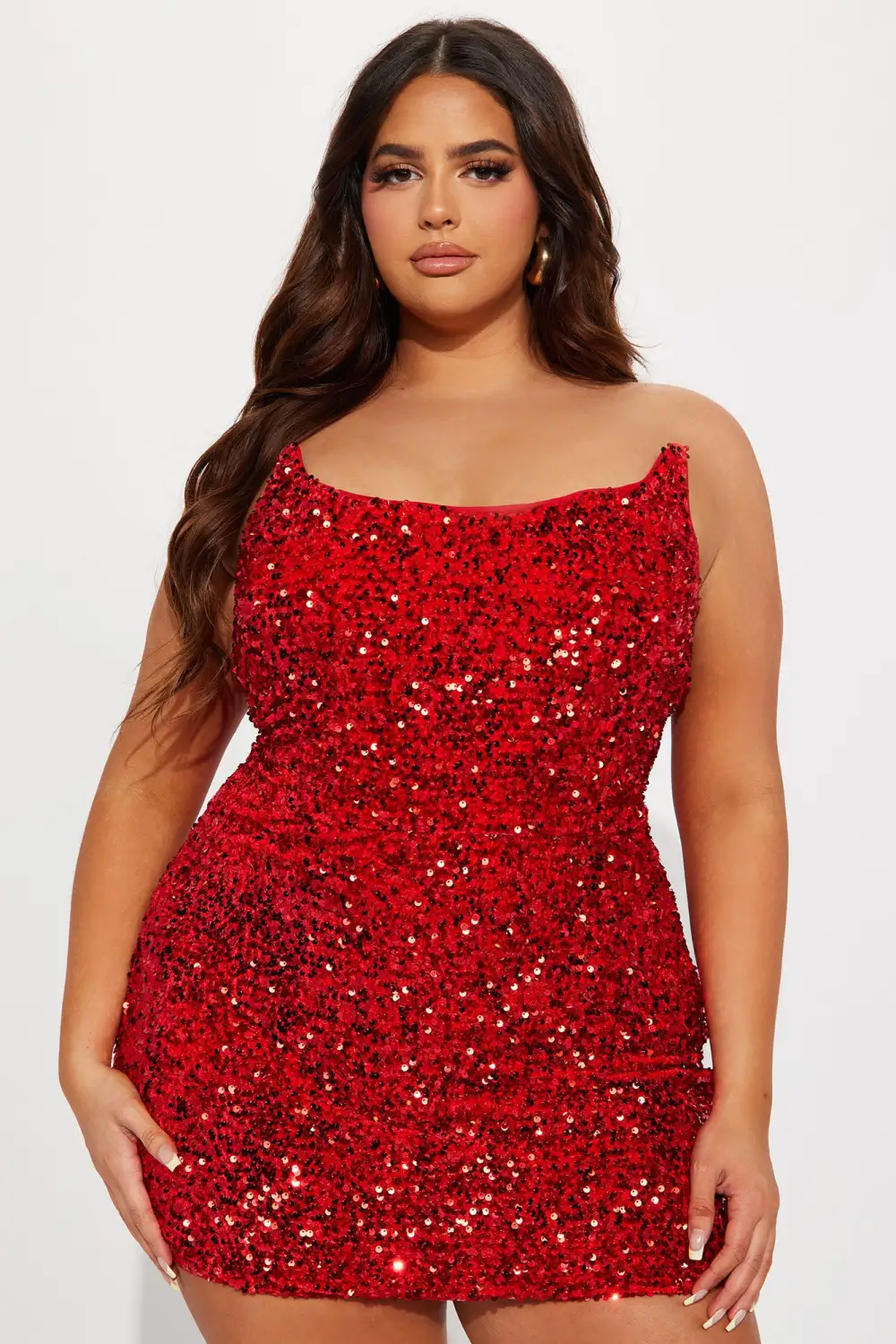 Glamour Sequin Mini Dress - Red