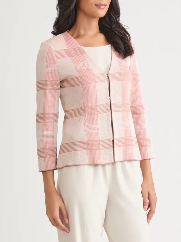 Checkered V-Neck Jacket