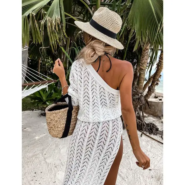 Maldives Calling Crochet Beach Bikini Cover Up White Crochet Dress