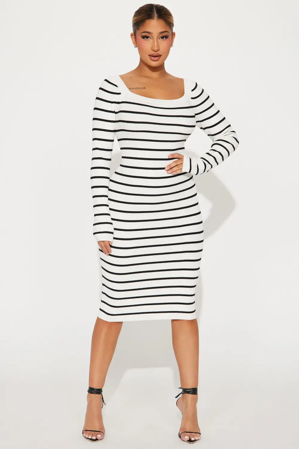 Rachel Sweater Midi Dress - Ivory/combo