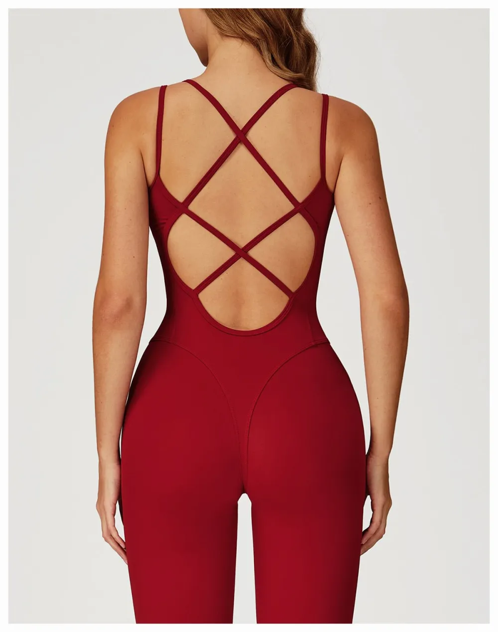 Gathered Flare Yoga Jumpsuit