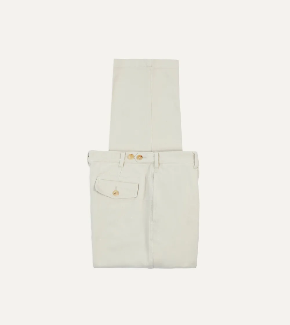Ecru Heavy Cotton Twill Games Trousers Daily