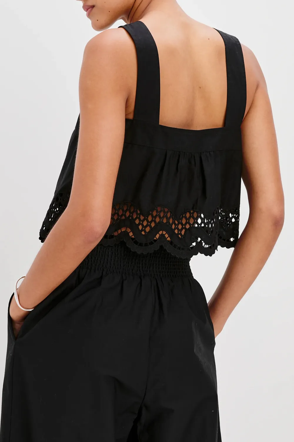 Belted Decorative Square-Necked Vest