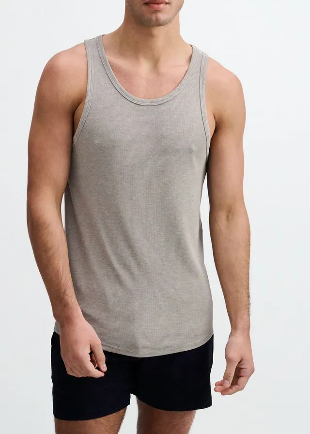 Sculpted Ribbed Stretch Tank Top