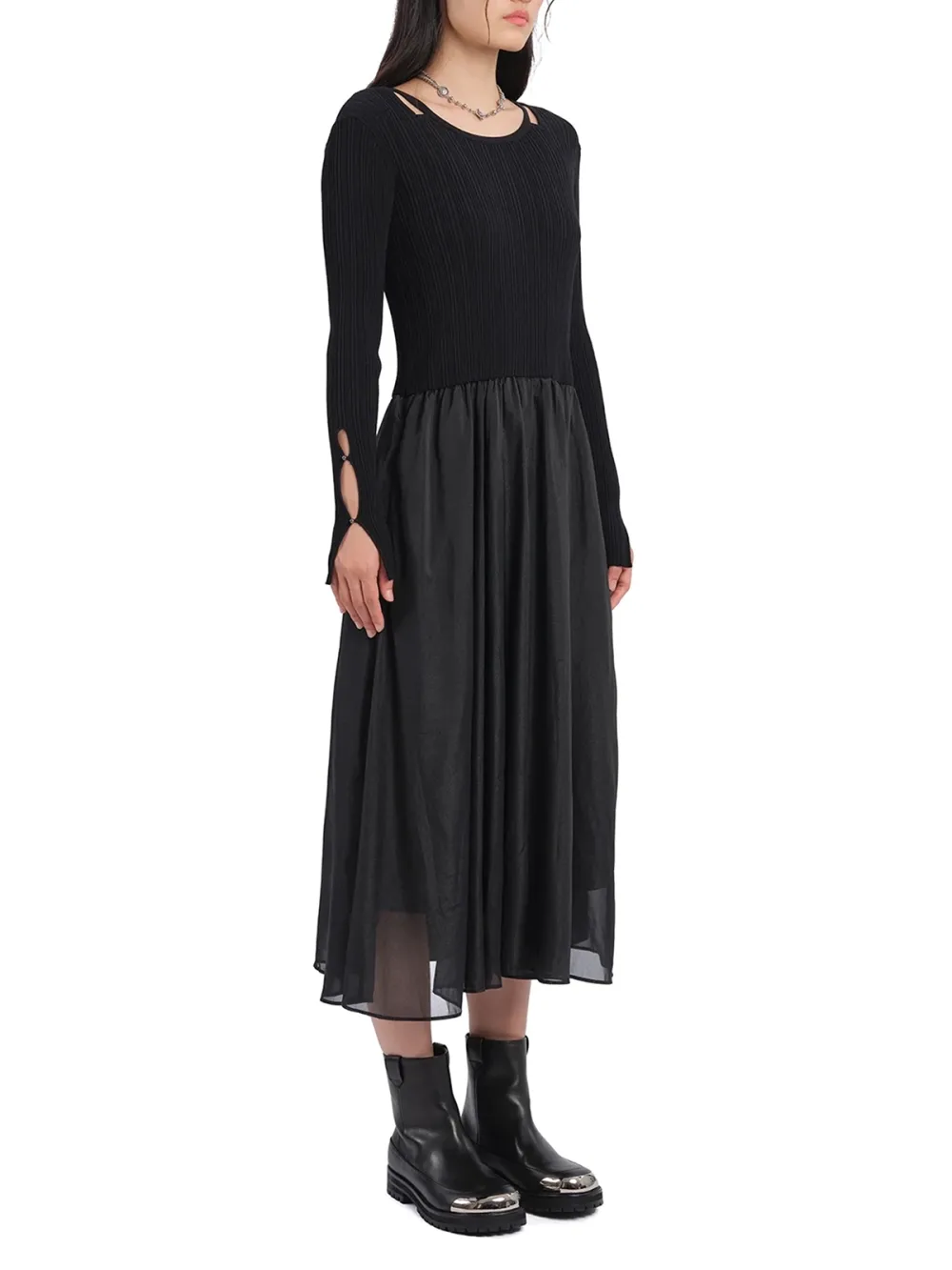 Cut - Out Detail 2 - In - 1 Knit Dress