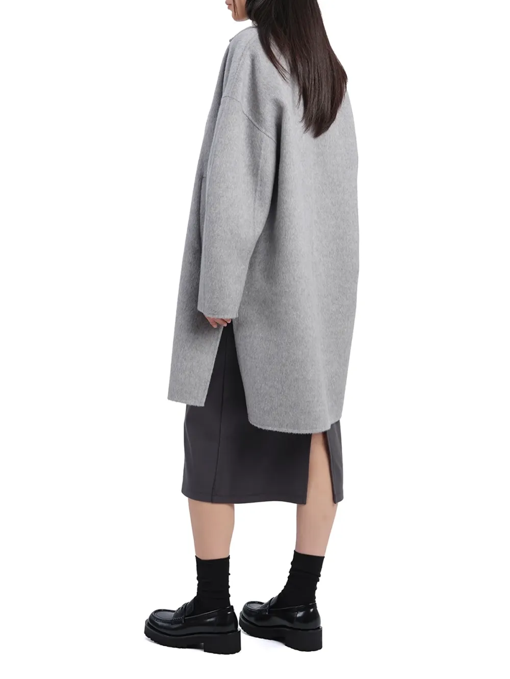 Solid Color Mid - Length Straight Skirt