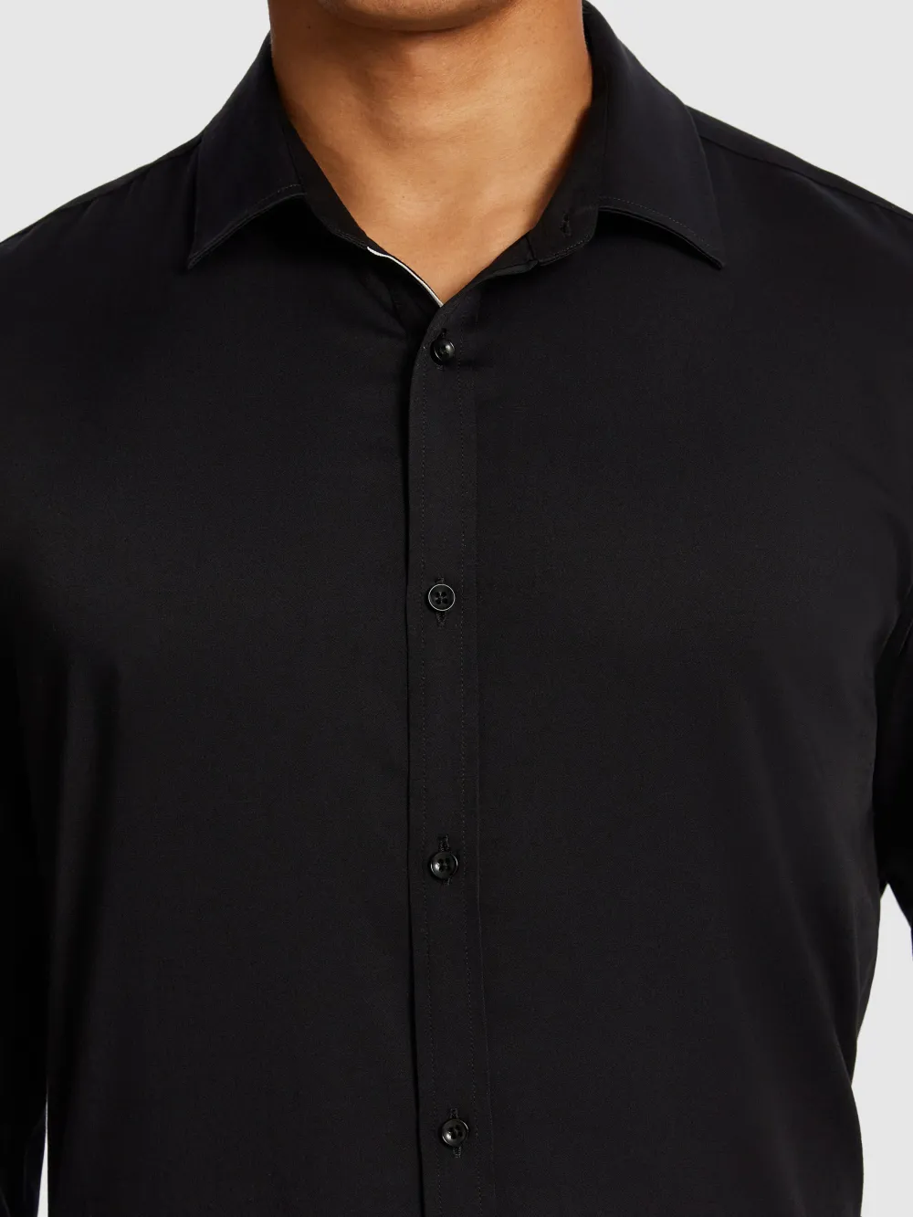 Black Regular Fit Long Sleeve Shirt