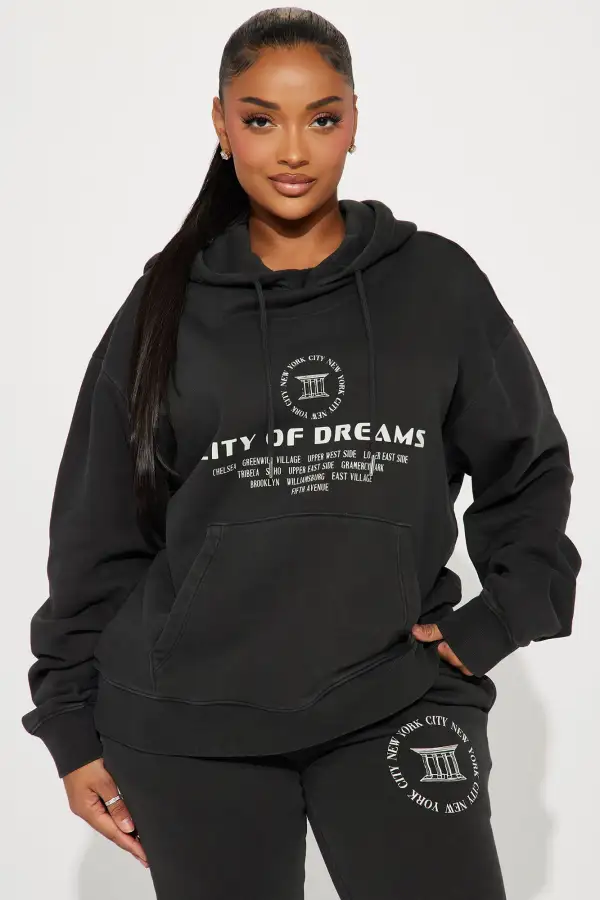 City Of Dreams Washed Jogger Set - Black
