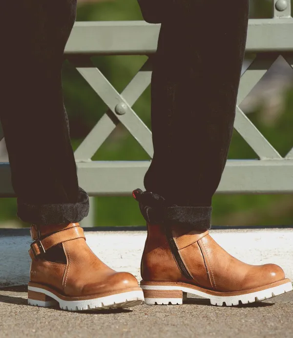 Side-Zip Buckled Rugged Everyday Boots