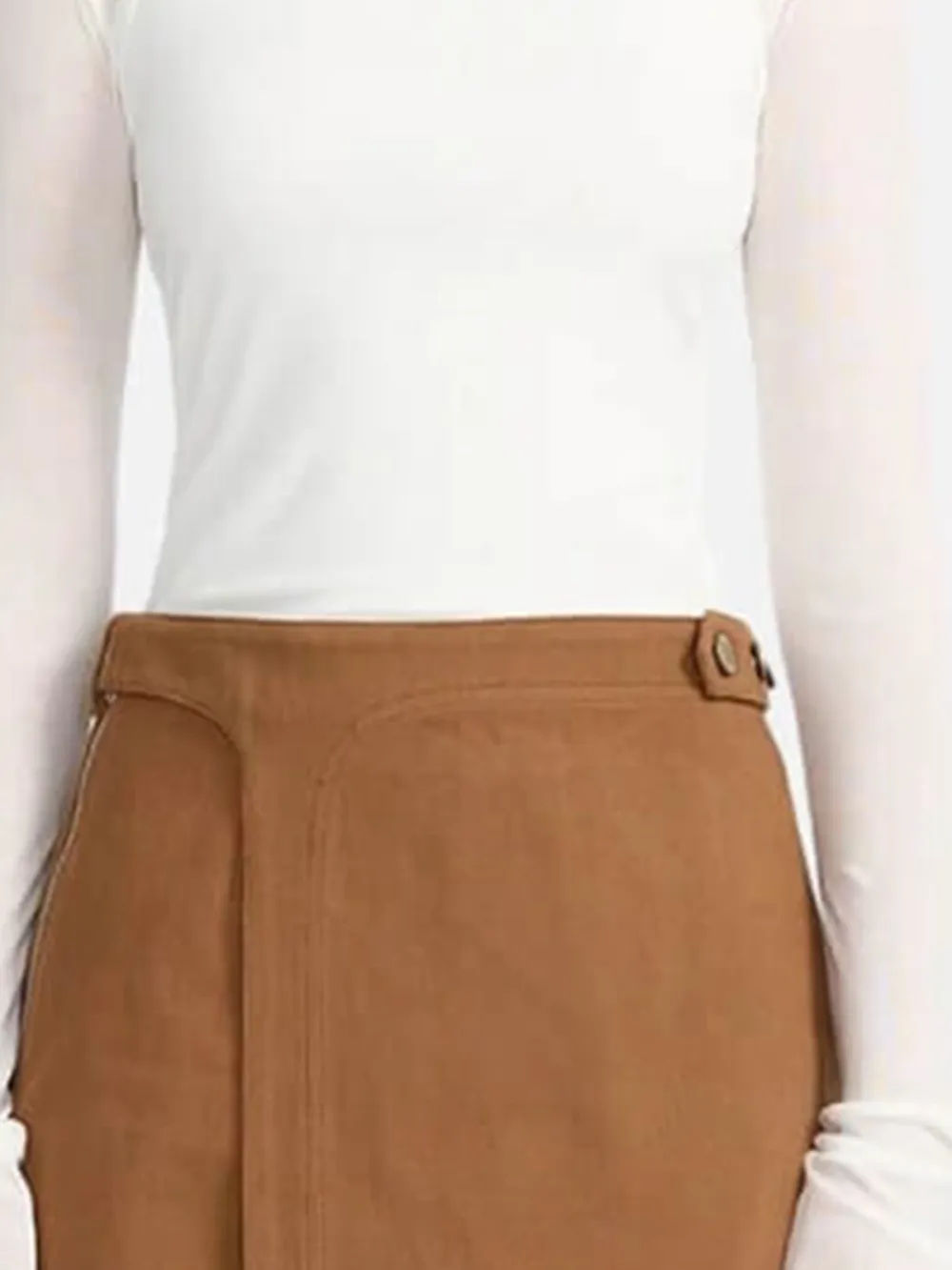 Plain Mid-Waist Mini Skirt