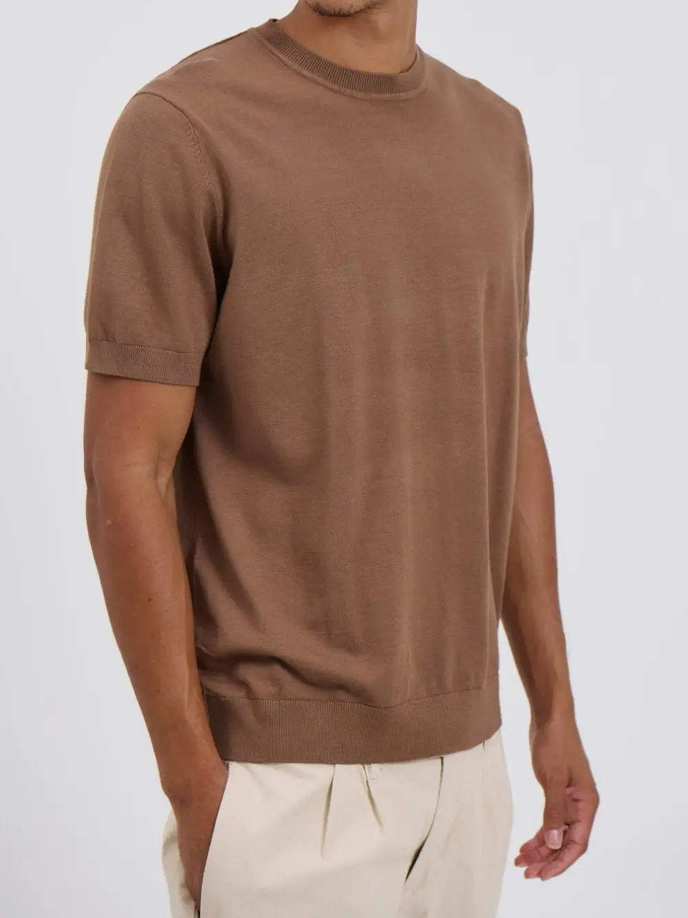 Simple Casual And Daily  Fitted Knitted Tee