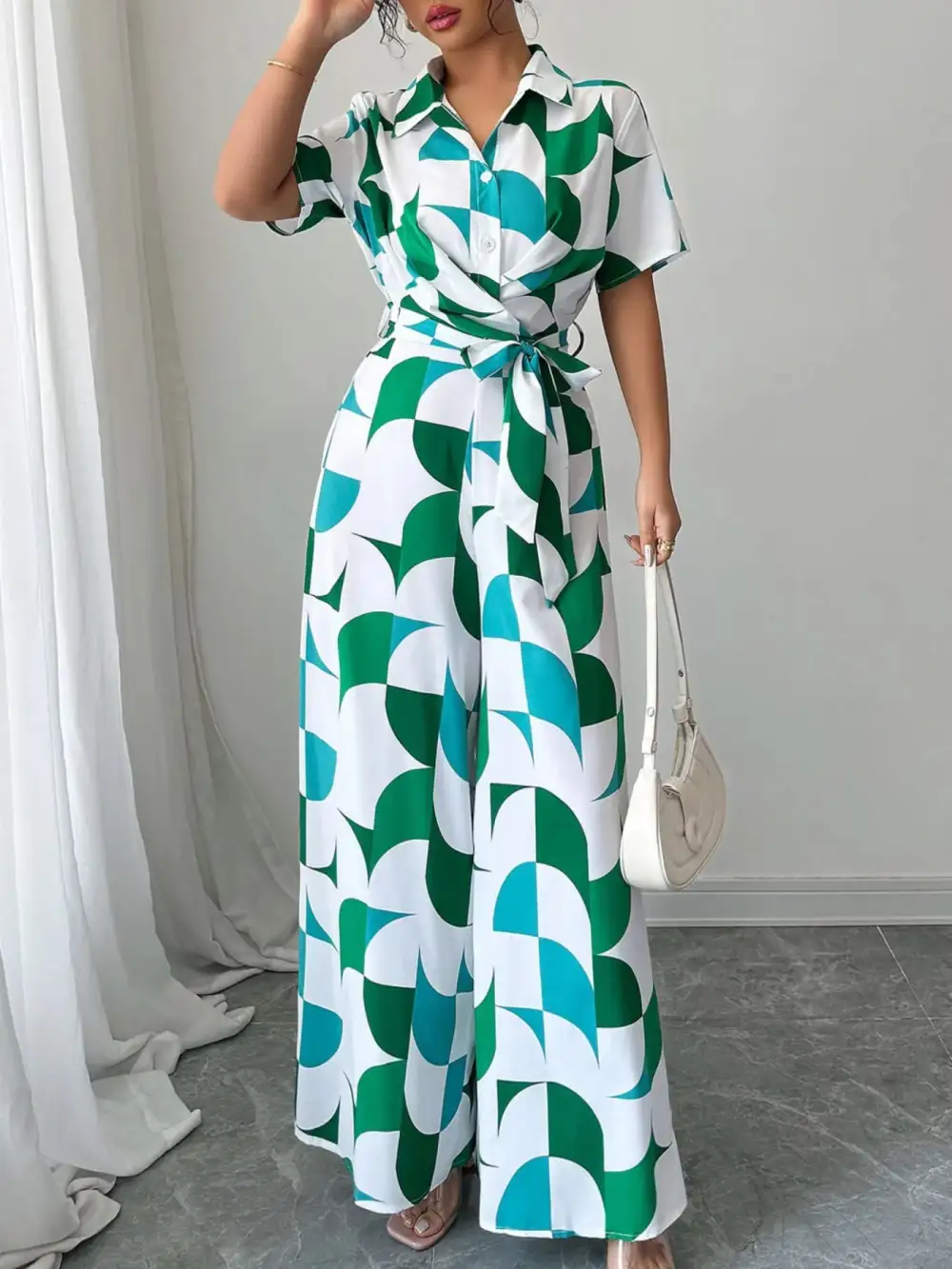 Everyday Wide Leg Printed Jumpsuit