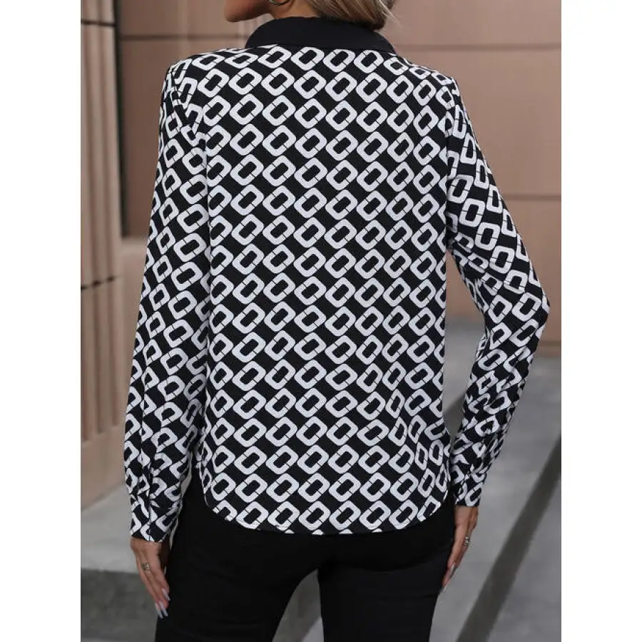 Relaxed Collared Print Collared Shirt