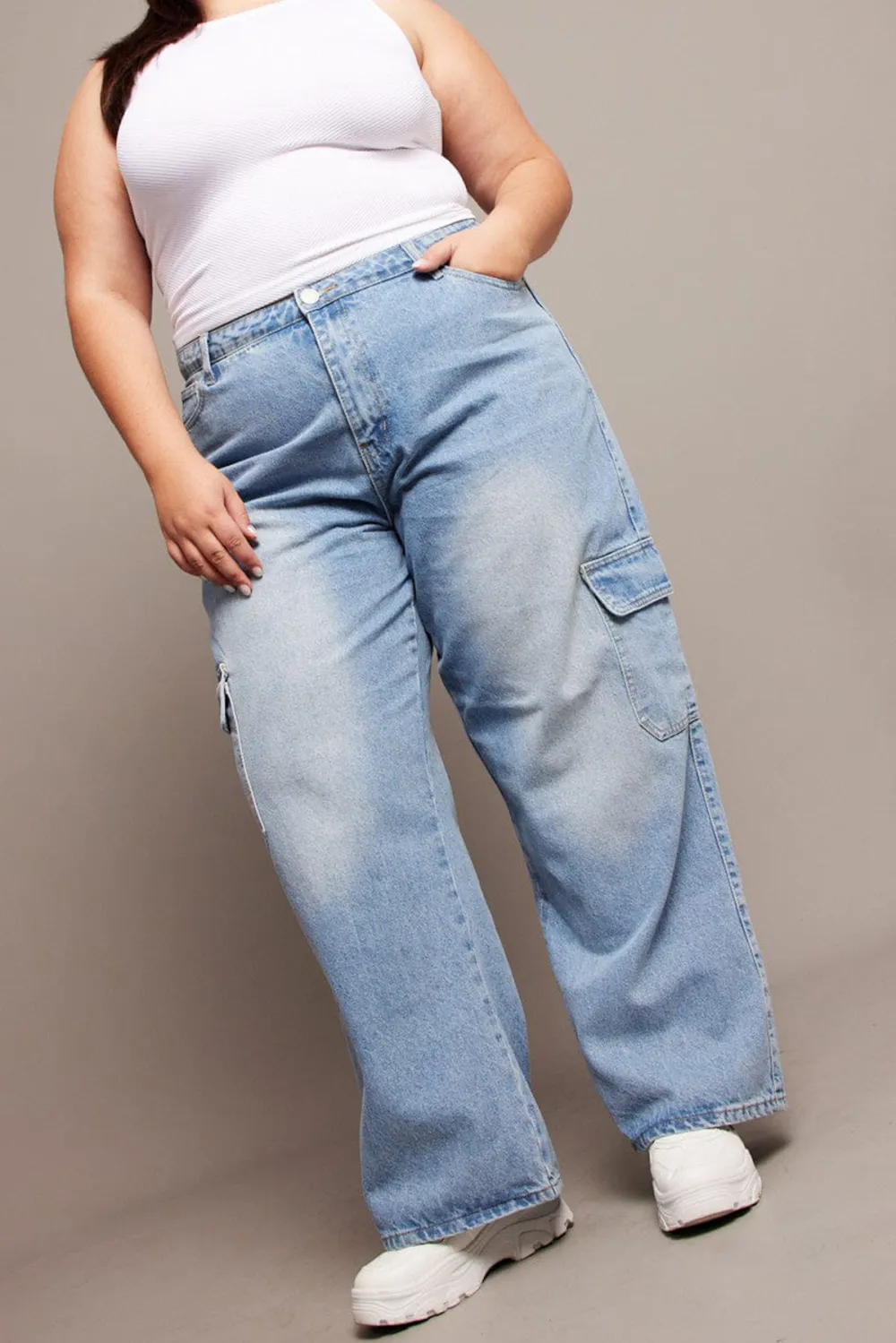 Pocket Cargo High Waist Jeans