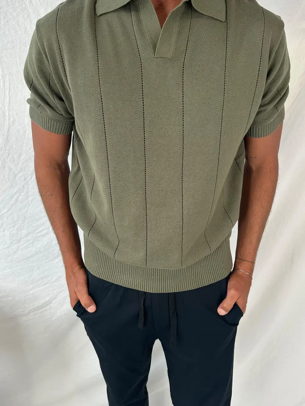 Casual Soft And Comfortable Khaki Polo Shirt