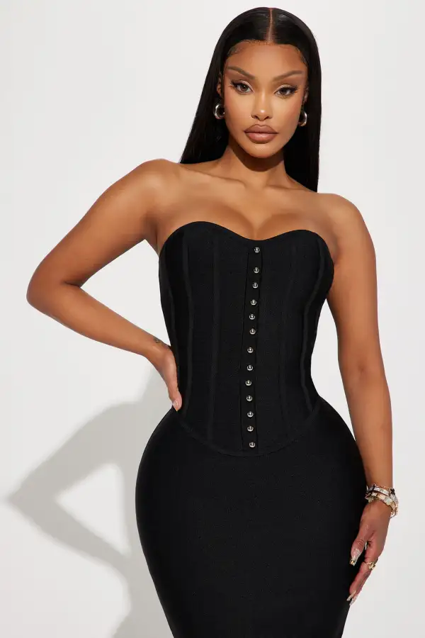 Gemma Bandage Midi Dress - Black
