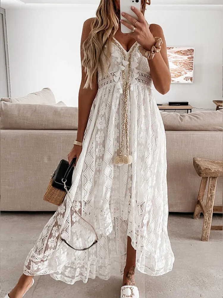 Boho Spirit White Maxi Dress