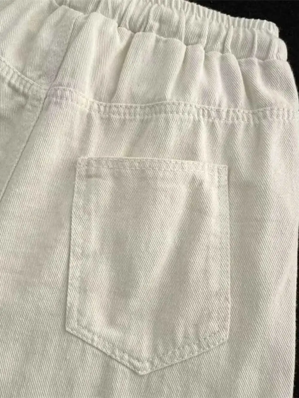 Drawstring Wide Leg Jeans