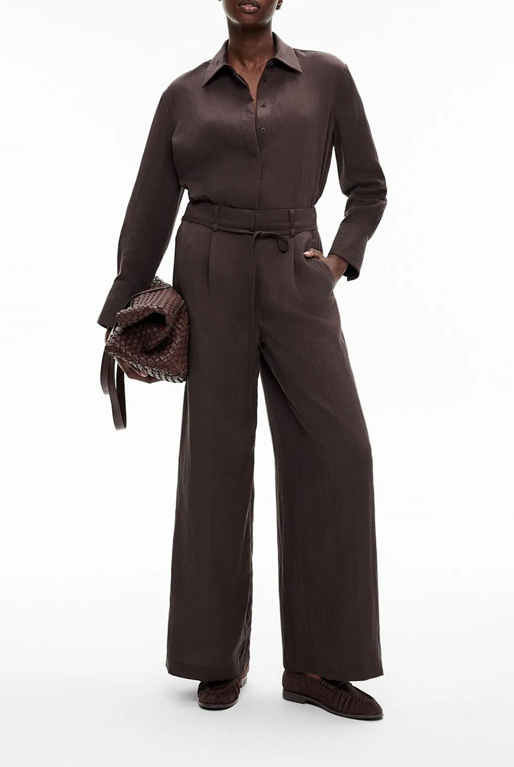 Tie-Waist Straight-Leg Sport Pants