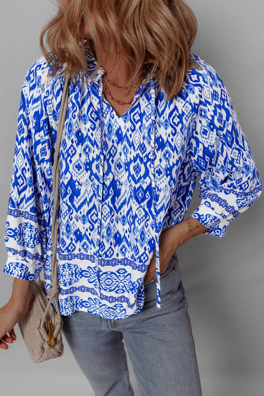 Abstract Print Boho Blouse