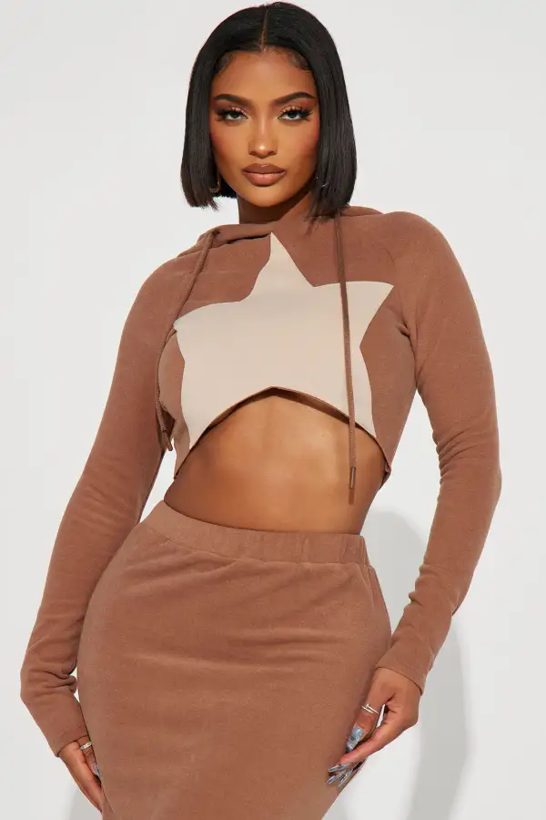 Radiant Star Fleece Skirt Set - Mocha