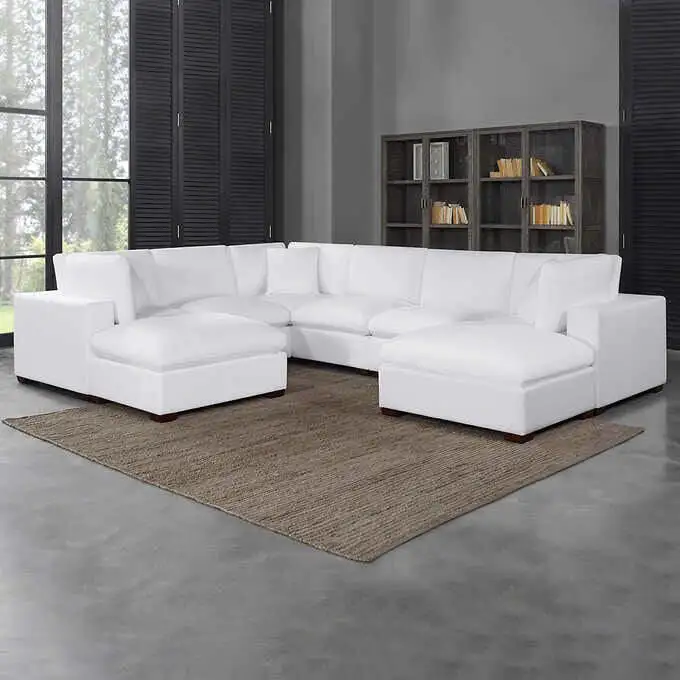 Thomasville Lowell 8-Piece Fabric Modular Sectional White