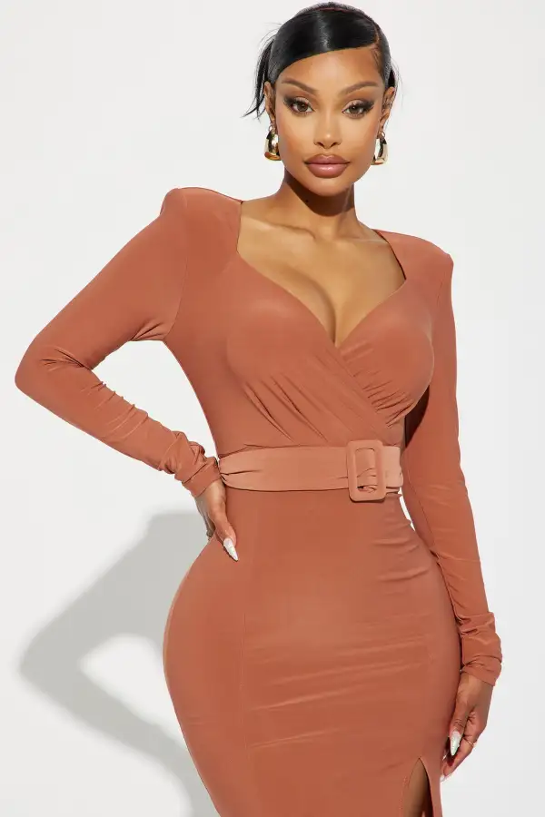 Emory Belted Maxi Dress - Camel