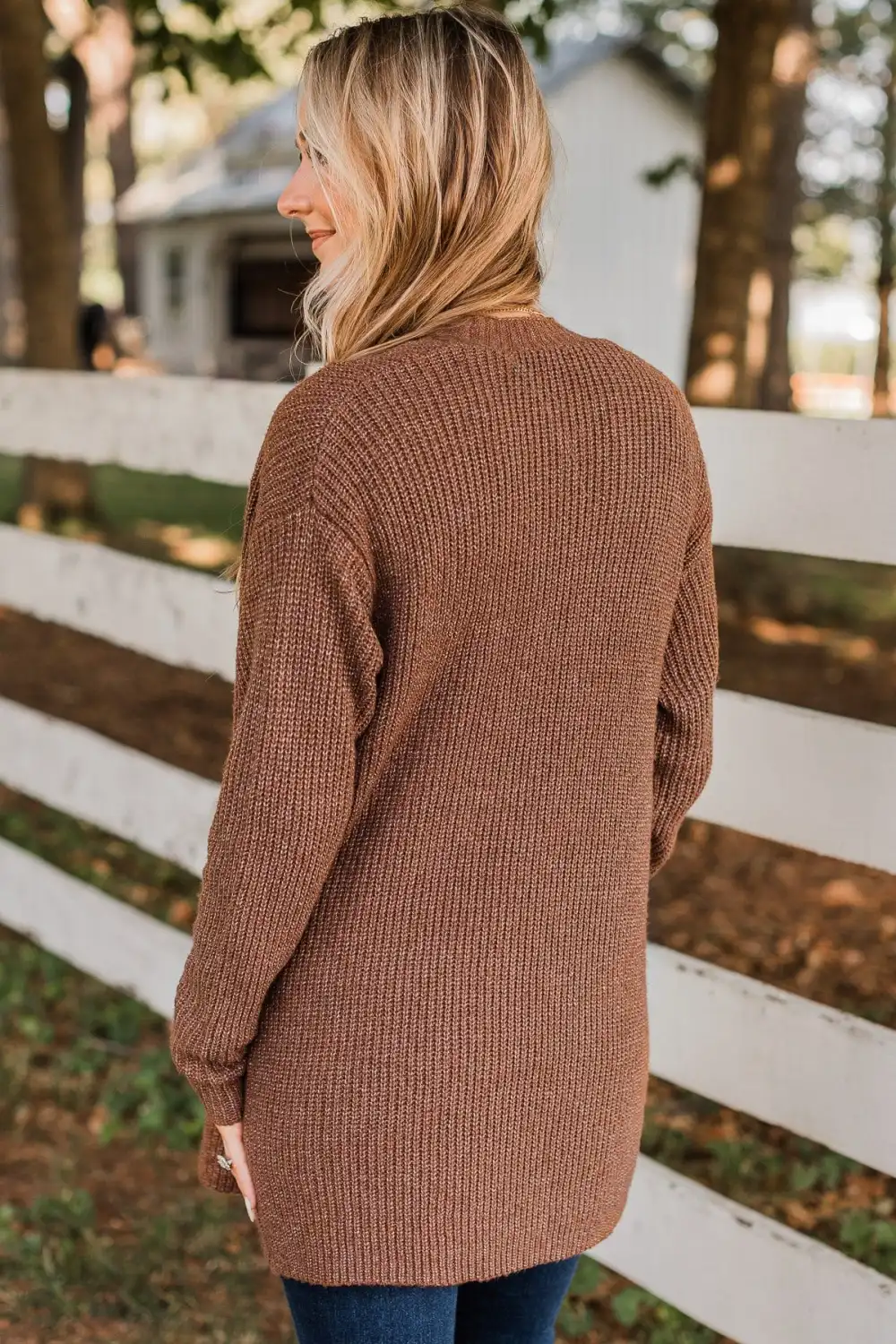 Take Me Places Knit Cardigan- Brown