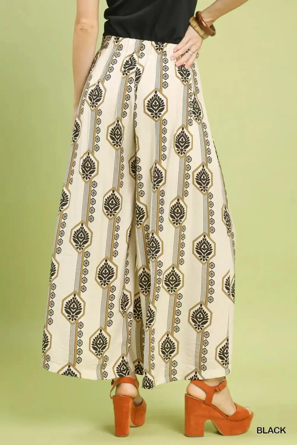 Everyday Geometric Boho Print Wide Leg Pants