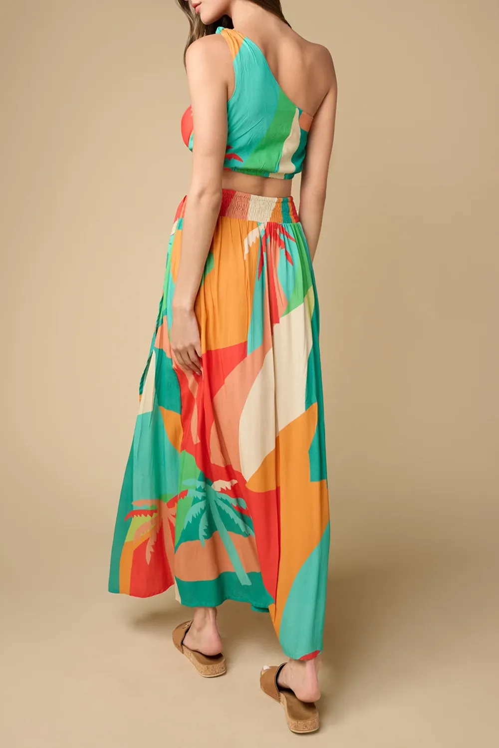 Multicolor Patchwork Halter Crop Top