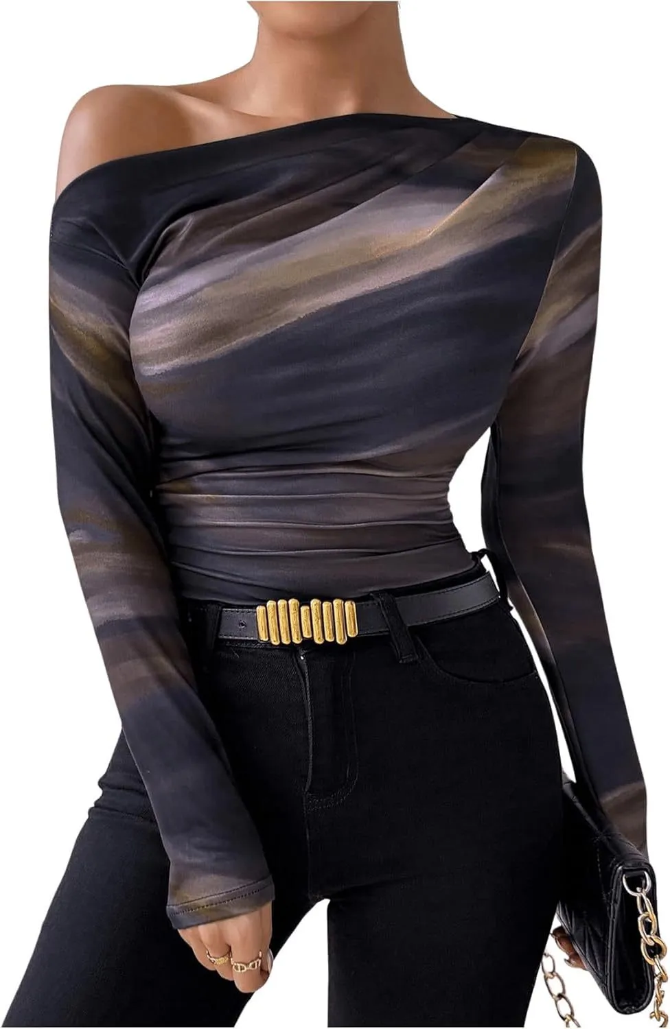 Slim Fit Printed Long Sleeve Top