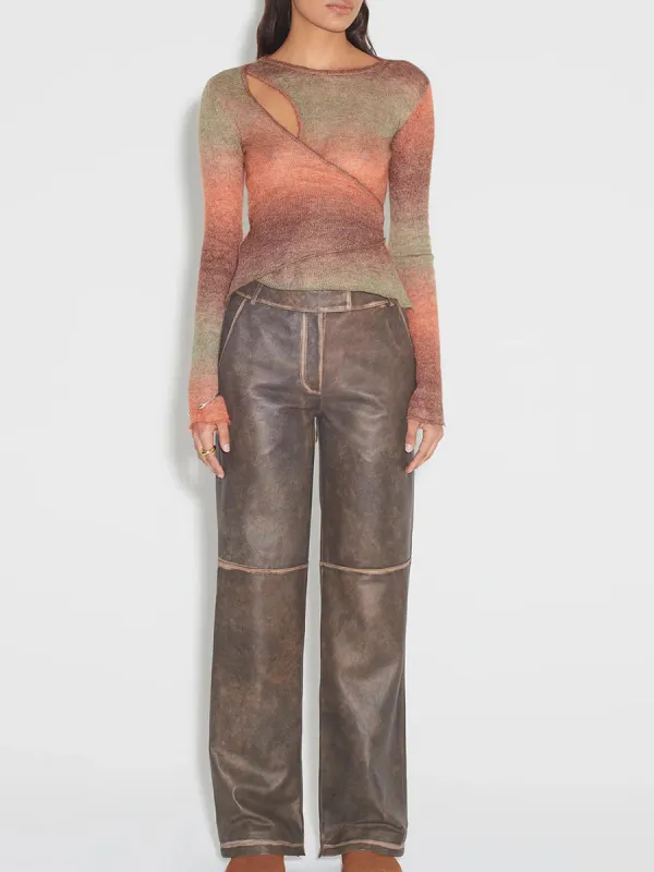 Asymmetric Cutout Knit Sweater