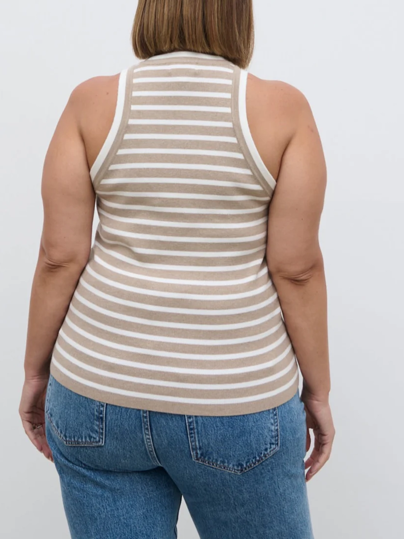 Stripe Knit Racer Top Curve