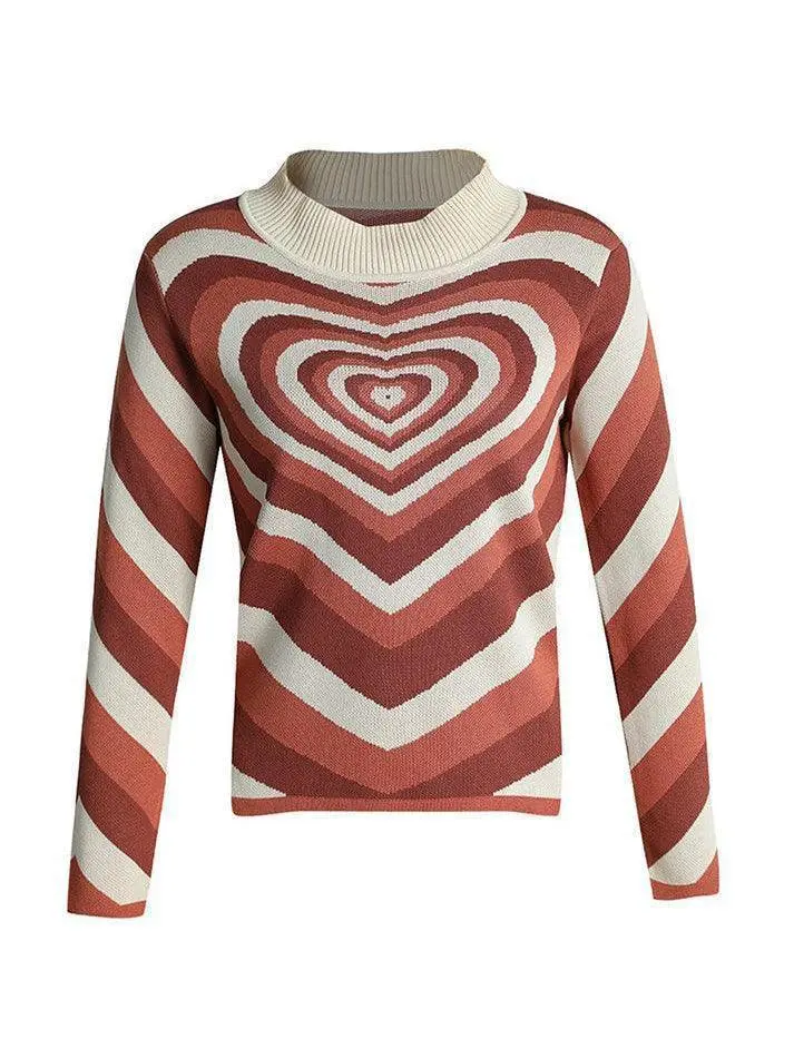 Crew-Neck Argyle Jacquard Sweater