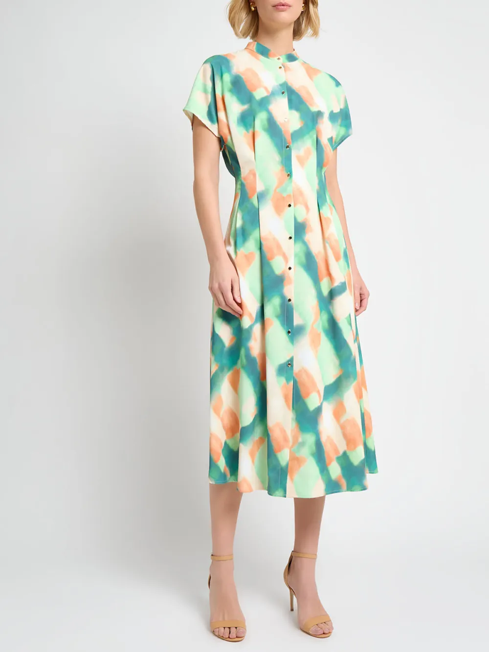 Shoulder Drop Short Sleeved Dress