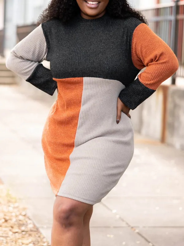 Multi Color Patchwork Contrasting Dress