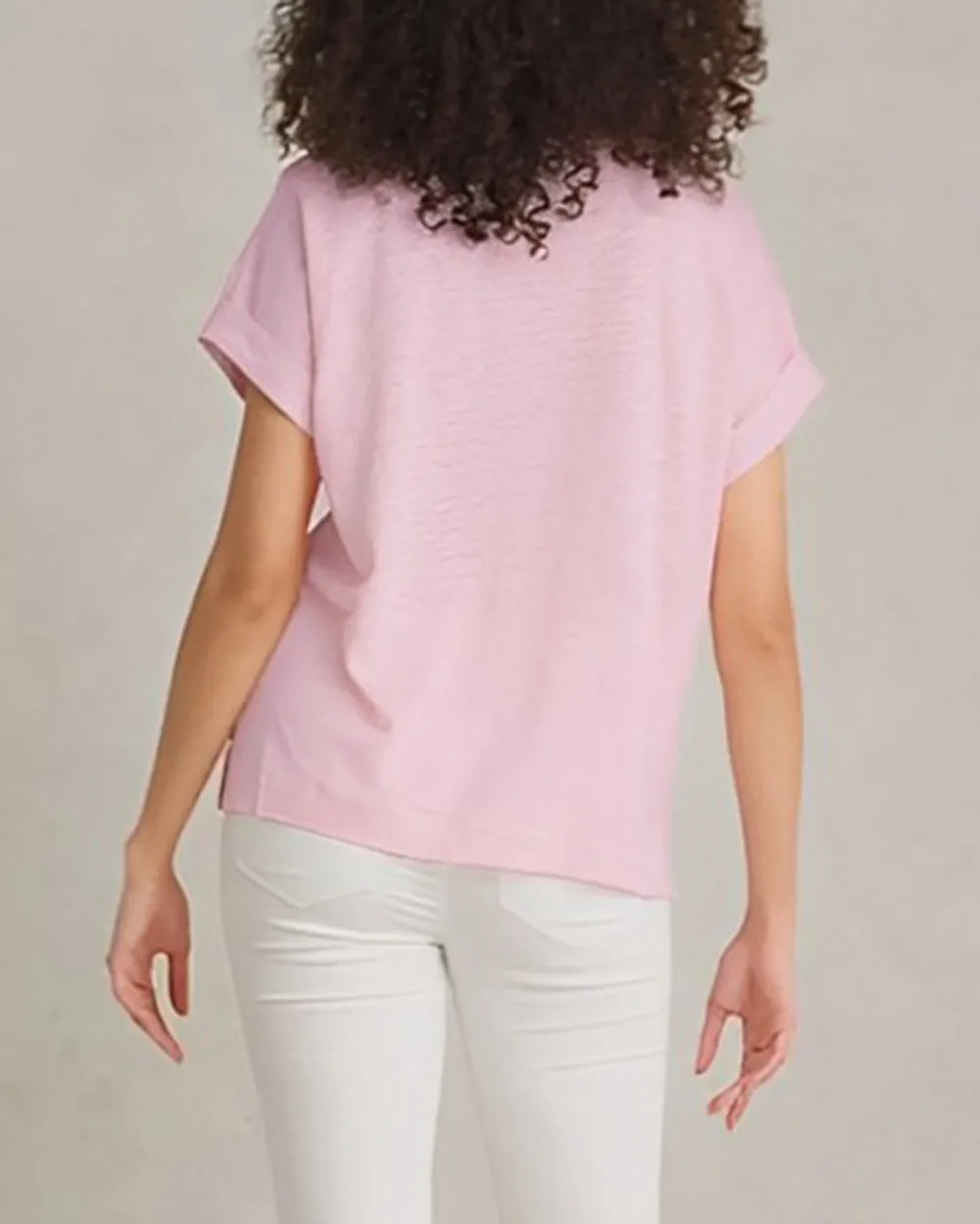 Mixed Linen Floral T-Shirt