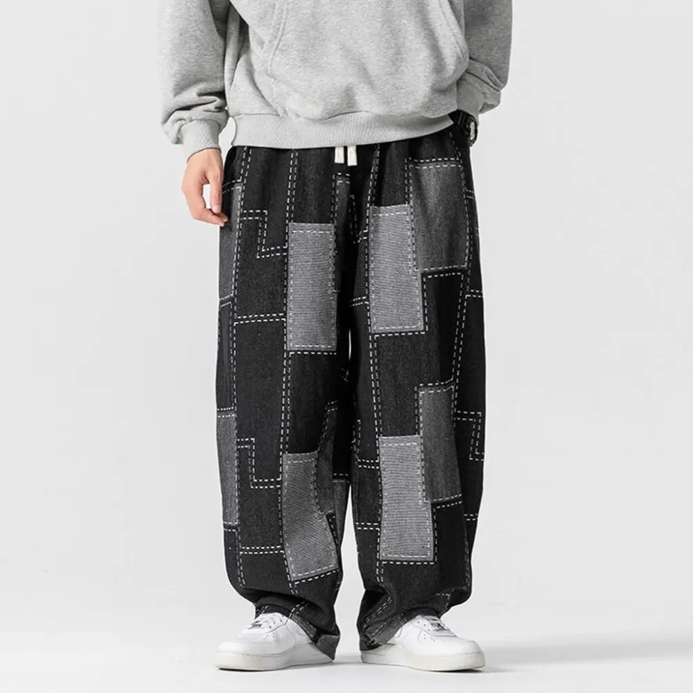 Patch Detail Wide Pants