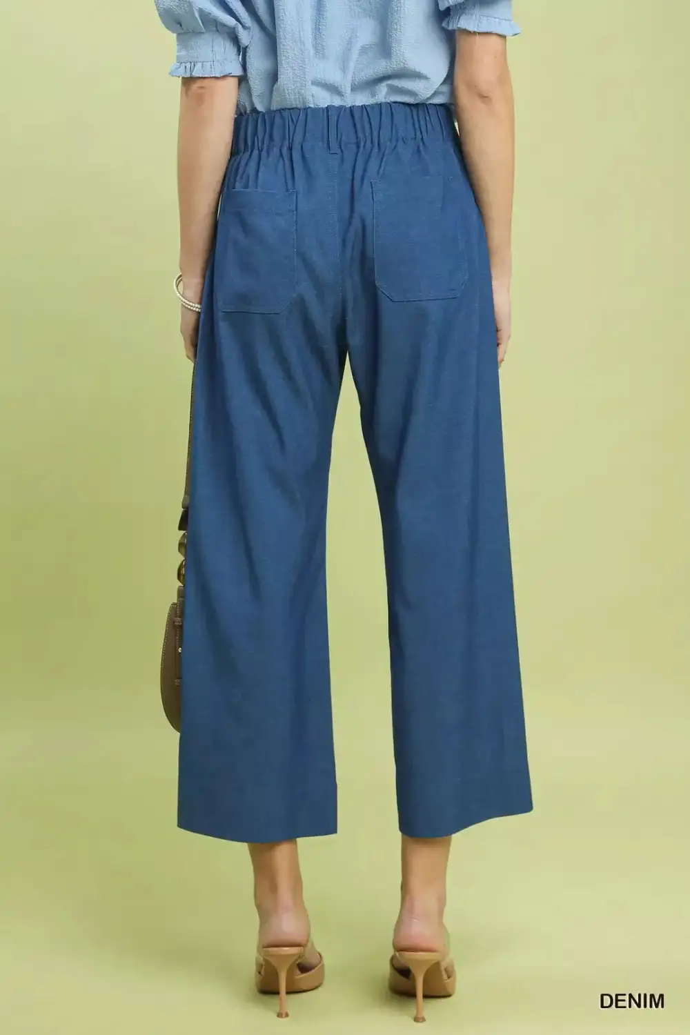 Wide Leg Crop Pants with Front Pockets