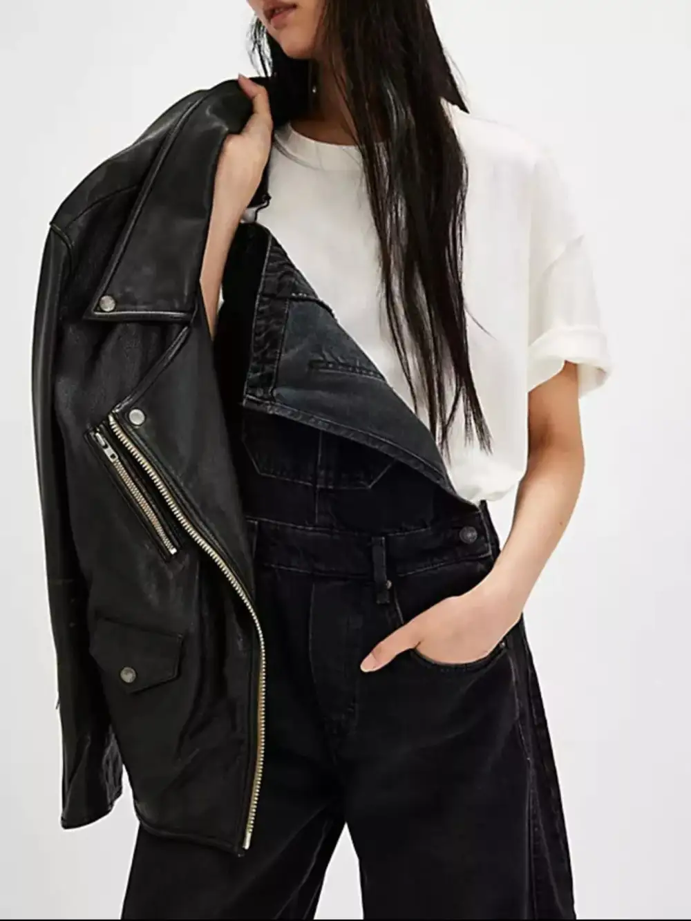 Soft Denim Wide Leg Overalls
